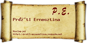 Prátl Ernesztina névjegykártya